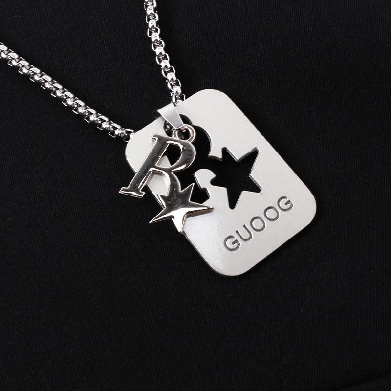 Polo Neck Double Pocket Necklace Shirt