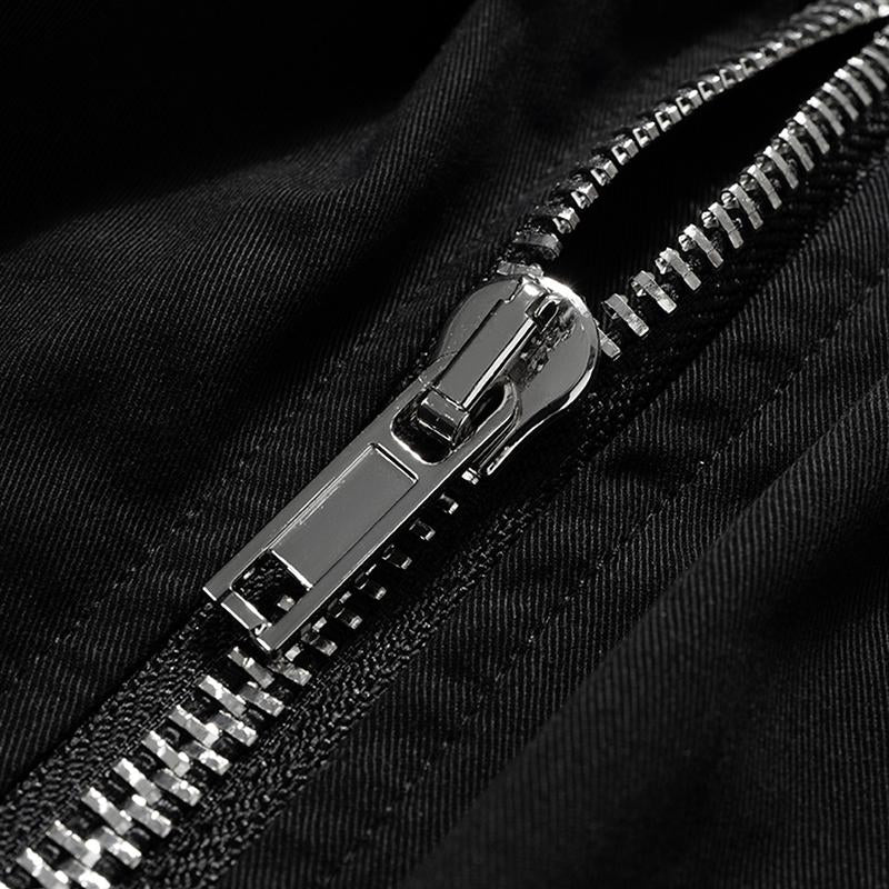 Black Drawstring Zip-up Women's Jorts