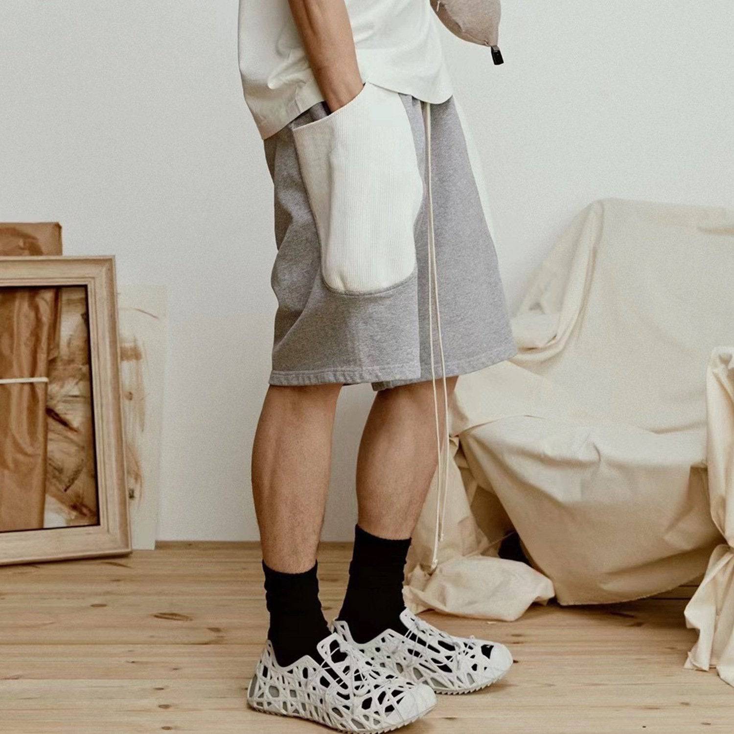 Stitching Side Pockets Jorts
