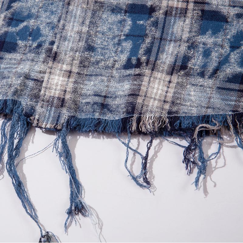Vintage Plaid Ripped Shirt