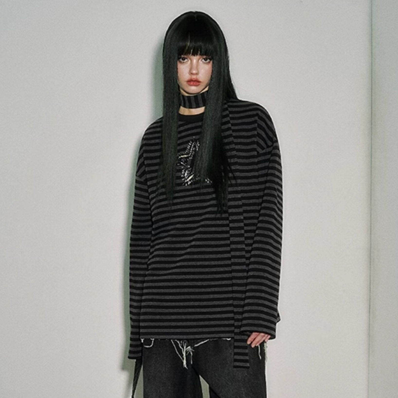 Star Stripe Oversize Long Sleeve T-Shirt & Tank Top