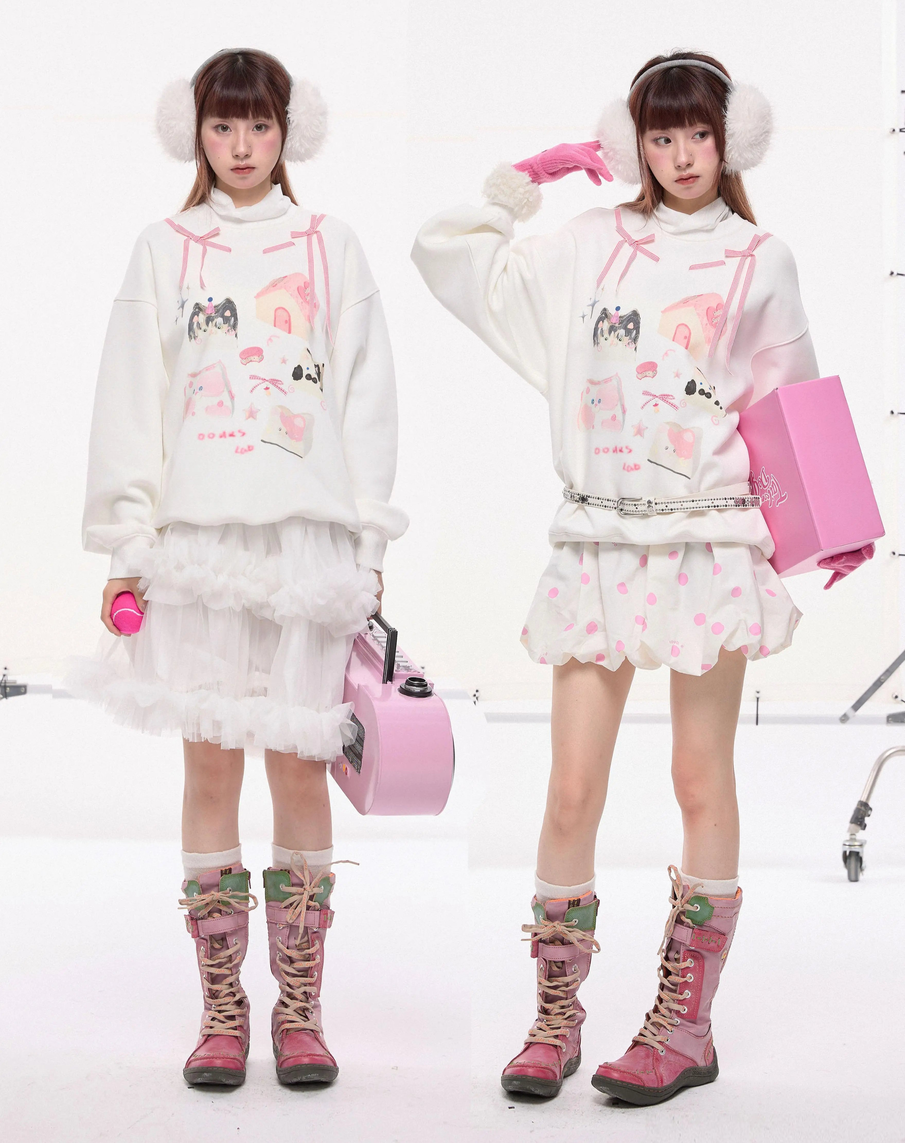 Illustration Print Oversize Sweatshirt