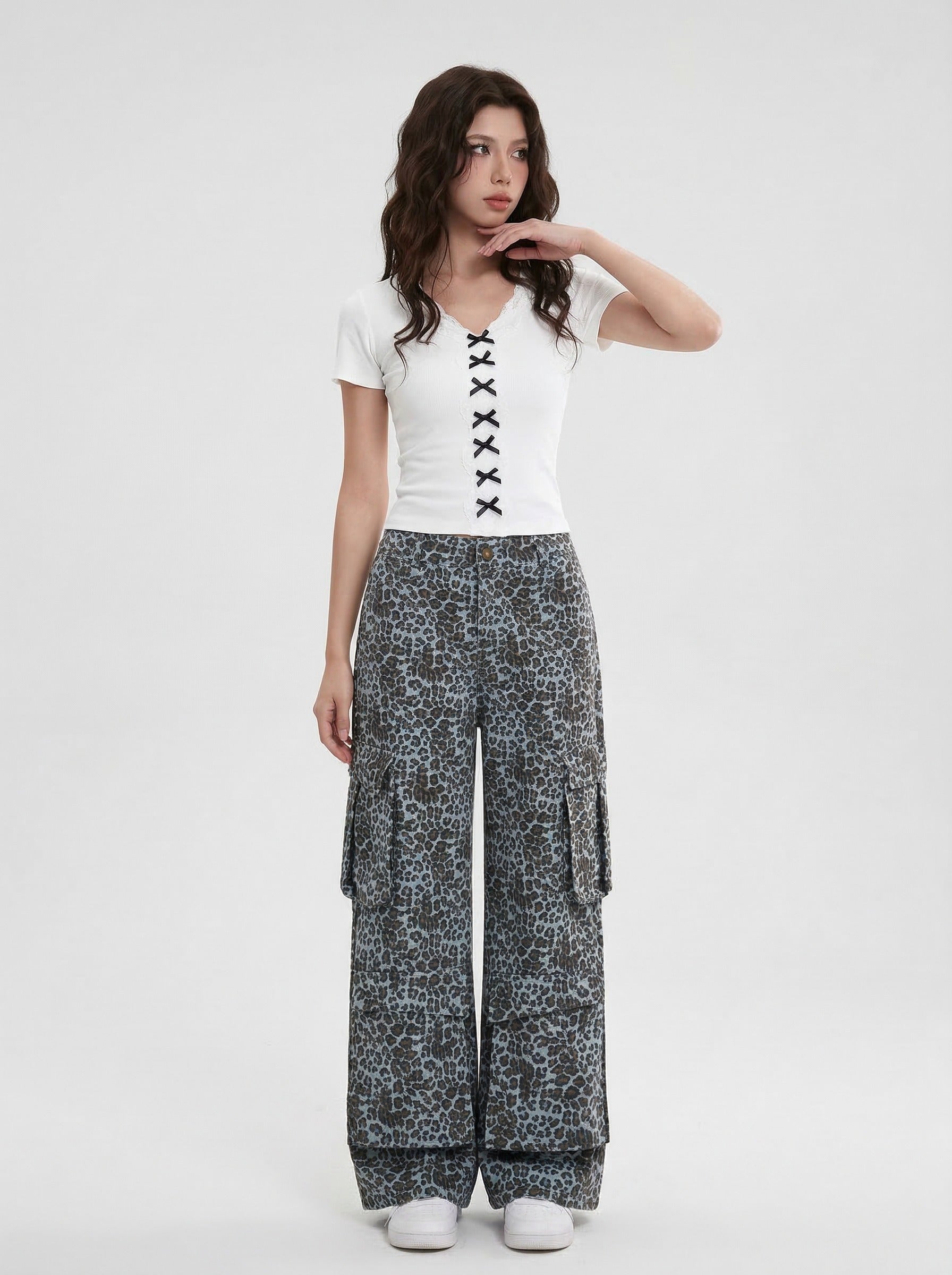 Lace-Detail V-Neck Top